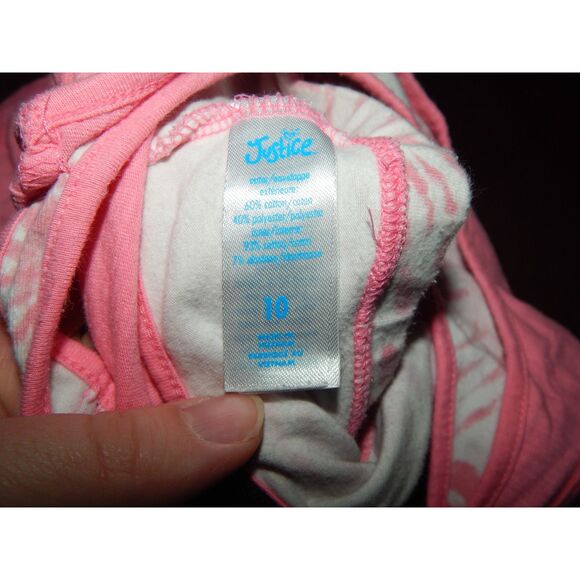 JUSTICE girls size 10 pink layered sports bra and tank top - Picture 7 of 8